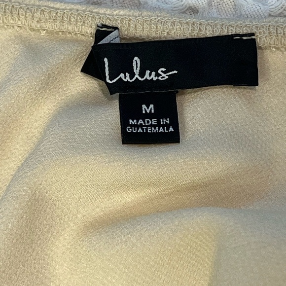 LULUS CAMISOLE BODYSUIT DRAPED NECK CREAM SZ MED ADJ STRAPS CROTCH SNAPS - Picture 3 of 7